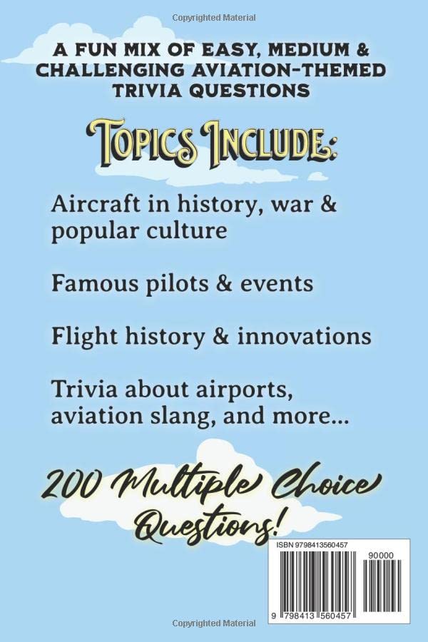 Aviation Trivia Book: Multiple Choice Airplane & Flight History