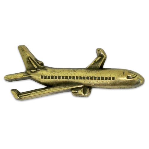 Antique Bronze Airliner Airplane Pilot Lapel Pin