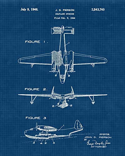Vintage Propeller Airplanes Patent Prints, Wall Art Decor