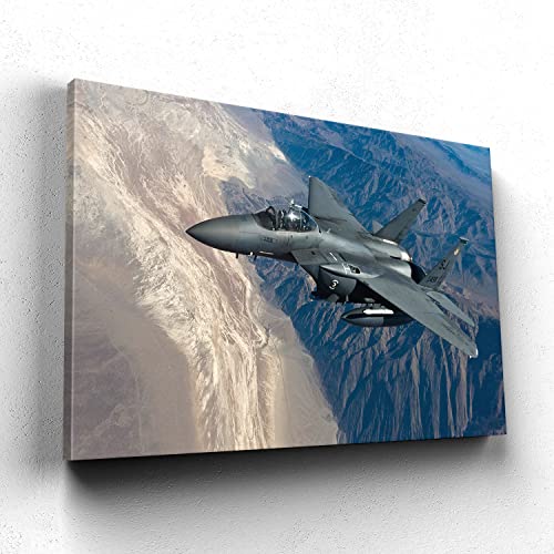F-15E Fighter Jet Poster: Aviation Decor for Boys Room