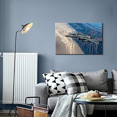 F-15E Fighter Jet Poster: Aviation Decor for Boys Room