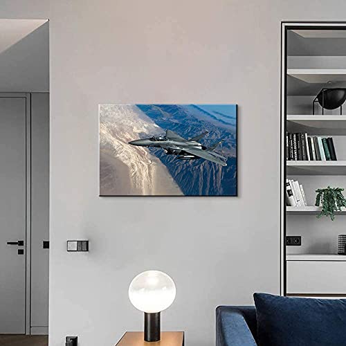 F-15E Fighter Jet Poster: Aviation Decor for Boys Room