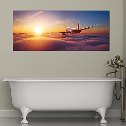 Sunset Aircraft Wall Art Painting for Home Office