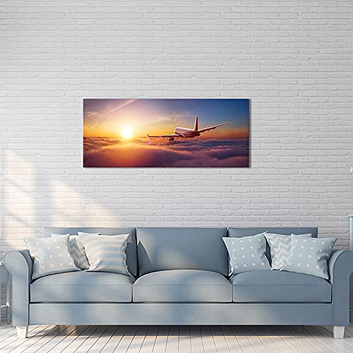 Sunset Aircraft Wall Art Painting for Home Office