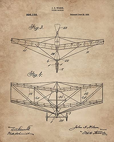 Aviator Decor - Vintage Biplane Print Set