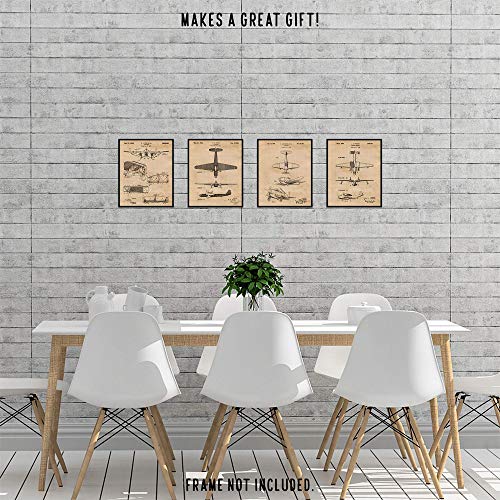 Propeller Airplane Patent Prints: Vintage Wall Art Decor