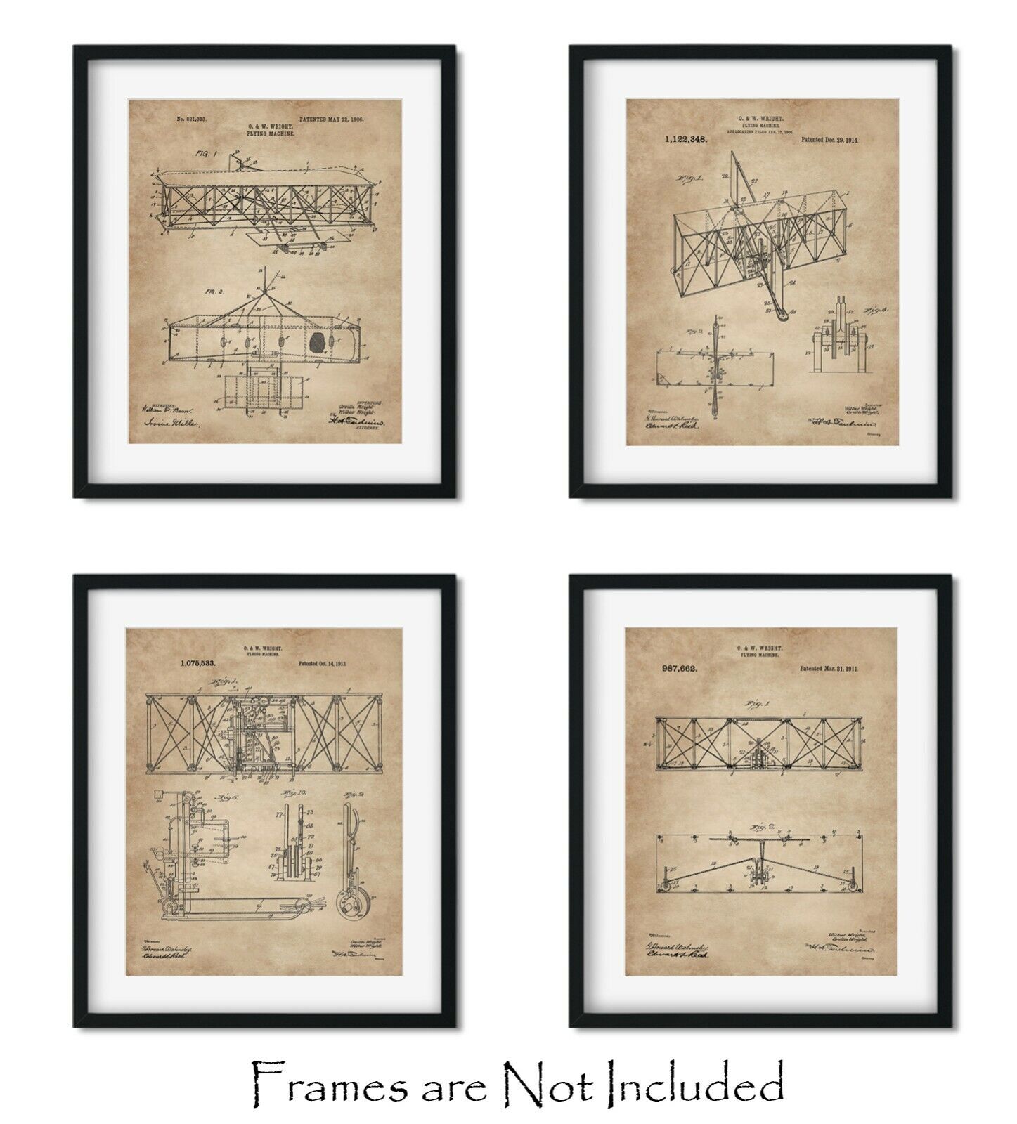 Wright Brothers Patent Print - Aviation Lover's Wall Art