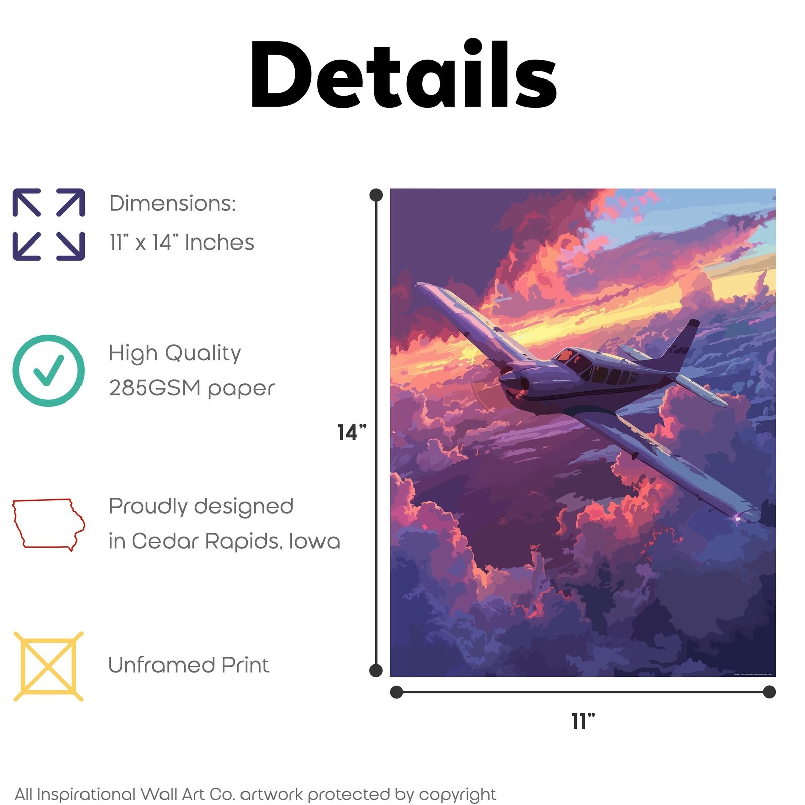 Aviation Pilot Prints: Cessna Boeing Wall Decor 11x14