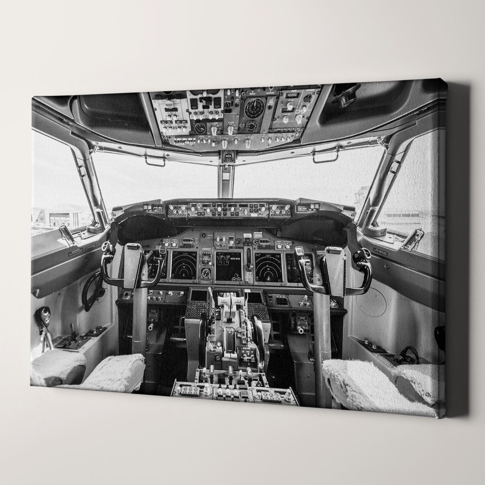 Boeing 737-800 Flight Deck Airplane Canvas Wall Art