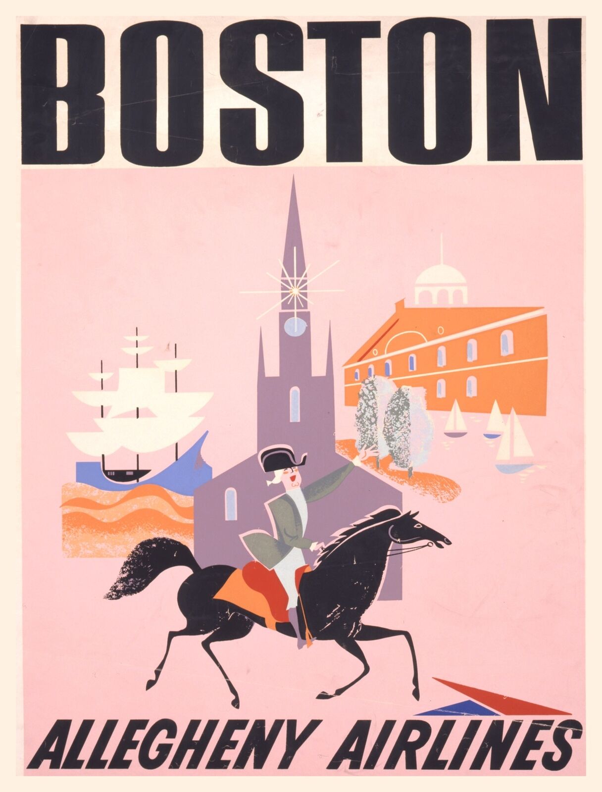 Boston Aviation Travel Poster for Home Wall Decor