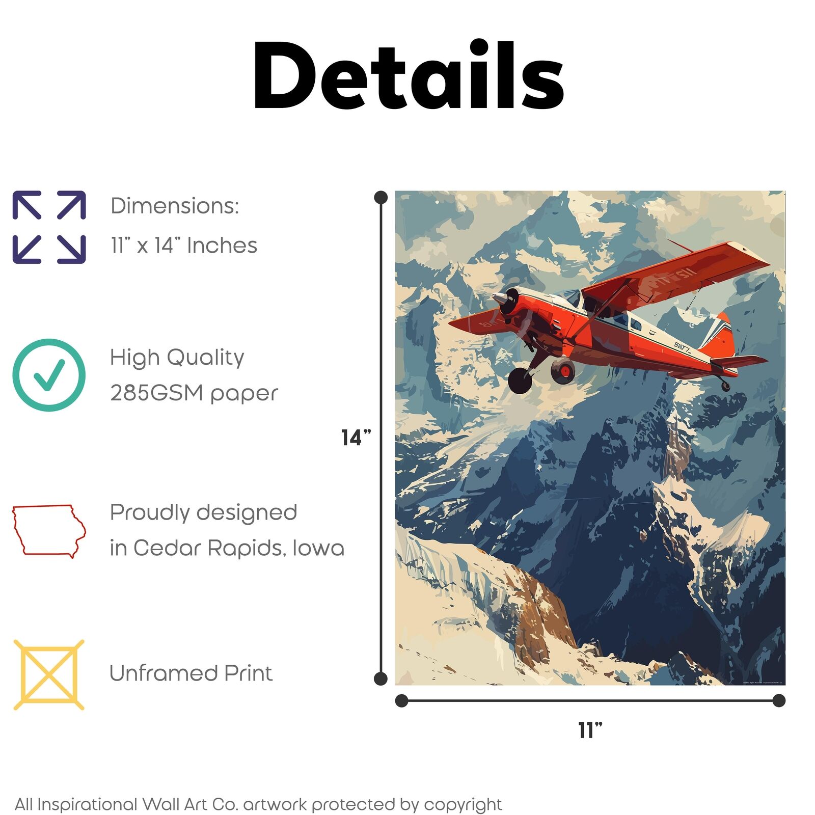 Airplane Poster Set for Aviation Enthusiasts - 11x14