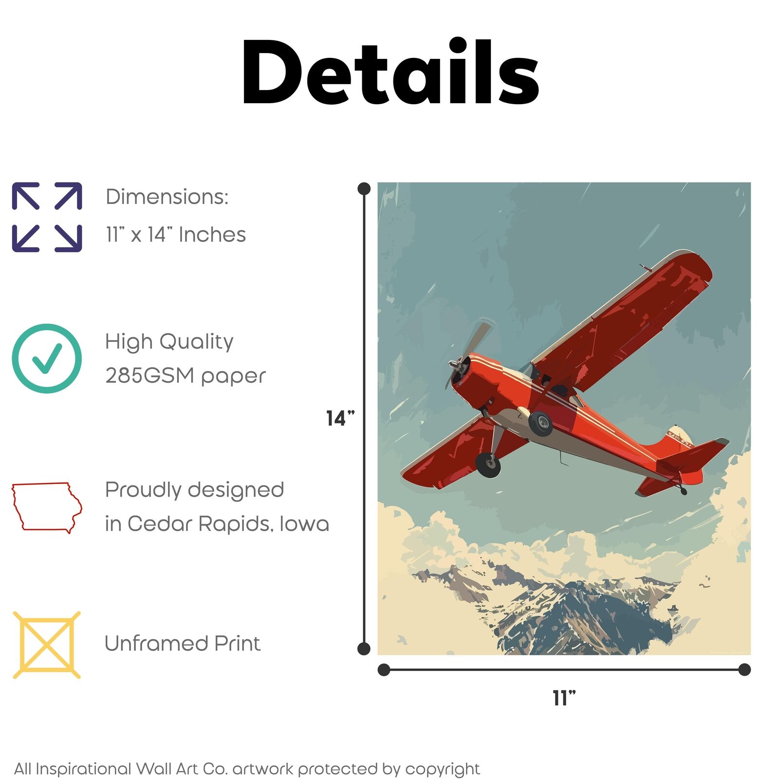 Aviation Pilot Prints: Cessna Boeing Wall Art, 11x14