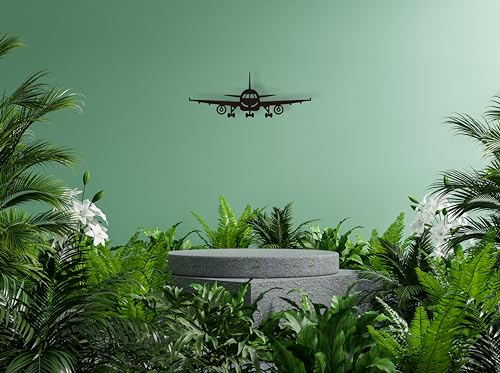Black Metal Airplane Wall Decor - Elegant 15x5.5 Inch