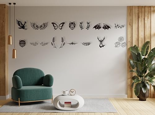 Black Metal Airplane Wall Decor - Elegant 15x5.5 Inch