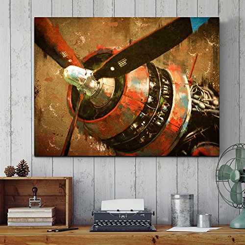 Vintage Aeroplane Propeller Canvas Wall Art 40"x30