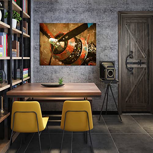 Vintage Aeroplane Propeller Canvas Wall Art 40"x30