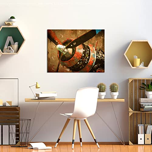 Vintage Aeroplane Propeller Canvas Wall Art 40"x30