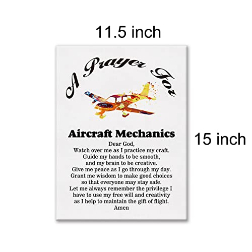 Aviation Mechanic Prayer Canvas Wall Art Decor Gift