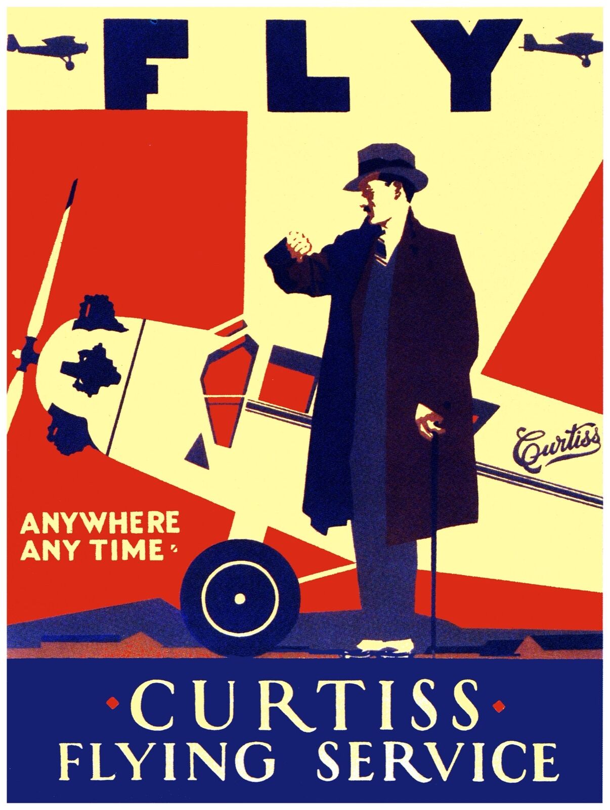 Aviation Wall Art Poster: Fly CURTIS. Graphic Design