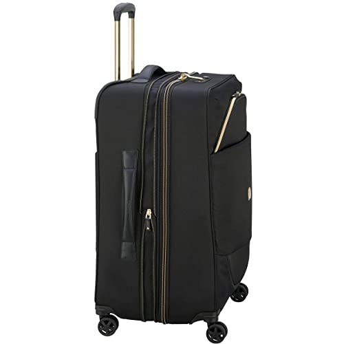 Black DELSEY Paris Montrouge Softside Luggage, Spinner Wheels