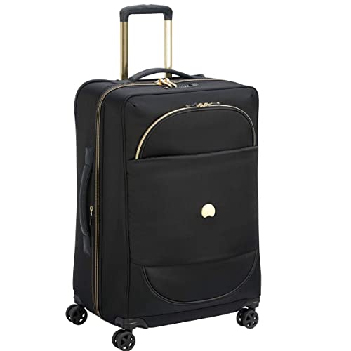 Black DELSEY Paris Montrouge Softside Luggage, Spinner Wheels