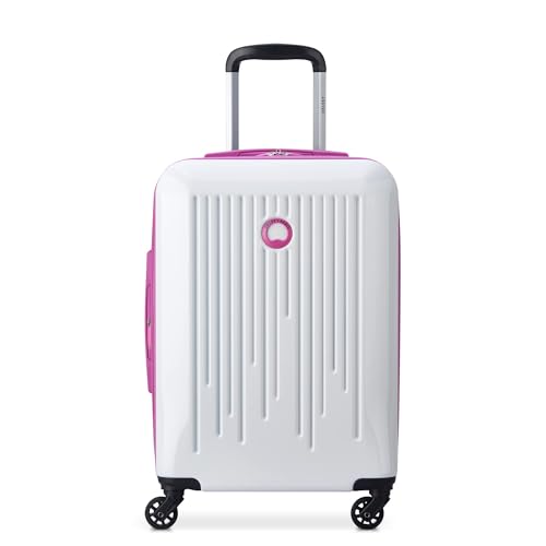 DELSY Paris Christine Hardside Luggage, White with Mauve