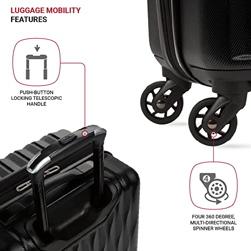 SwissGear 8018 Expandable Hardside Spinner Luggage, Black 20