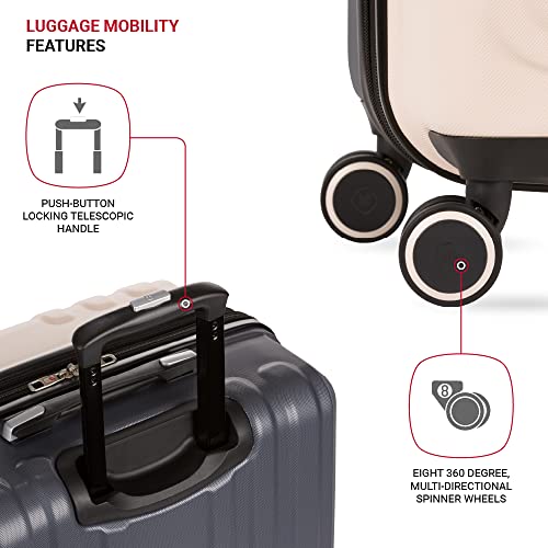 SwissGear 8028 Hardside Spinner Luggage, Pink/Dark Grey