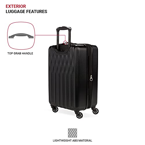 SwissGear 8018 Expandable Hardside Spinner Luggage, Black 20