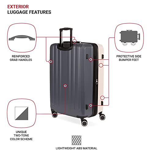 SwissGear 8028 Hardside Spinner Luggage, Pink/Dark Grey