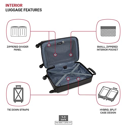SwissGear 8018 Expandable Hardside Spinner Luggage, Black 20