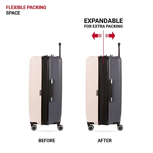 SwissGear 8028 Hardside Spinner Luggage, Pink/Dark Grey