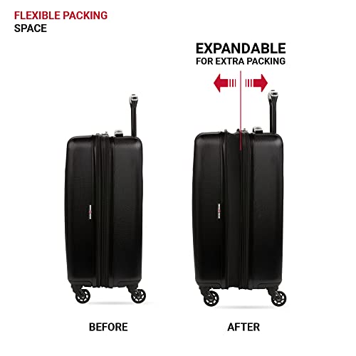 SwissGear 8018 Expandable Hardside Spinner Luggage, Black 20