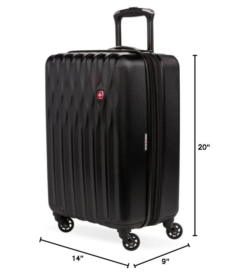 SwissGear 8018 Expandable Hardside Spinner Luggage, Black 20
