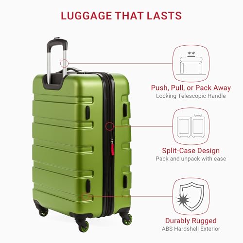 SwissGear 7366 Green Expandable Luggage, Spinner Wheels, 23