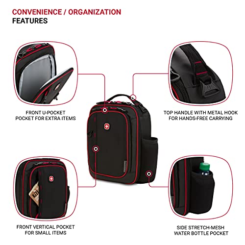 SwissGear Insulated Black/Red Aviator Cooler Bag, One Size