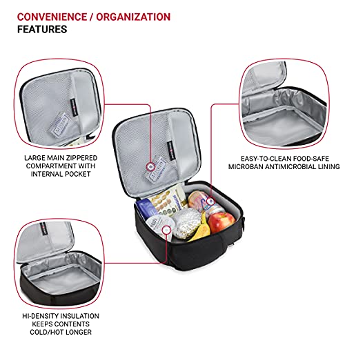 SwissGear Insulated Black/Red Aviator Cooler Bag, One Size