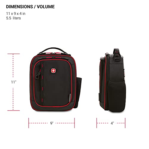 SwissGear Insulated Black/Red Aviator Cooler Bag, One Size