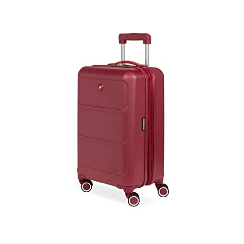 SwissGear 8090 Spinner Wheels Luggage, Burgundy Carry-On