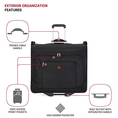 SwissGear 7895 Premium Rolling Garment Bag - Black