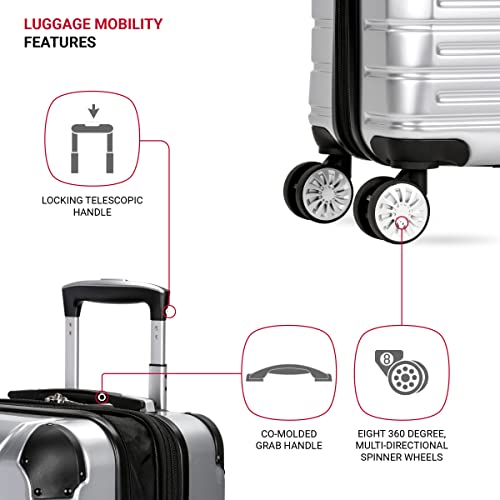 SwissGear 7782 Silver Hardside Spinner Carry-On Bag