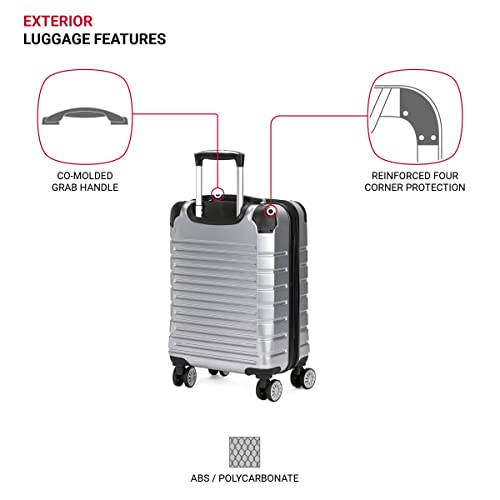 SwissGear 7782 Silver Hardside Spinner Carry-On Bag