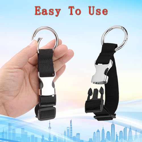 Aviation Carry-on Connector Strap Set, Black (2PCS)