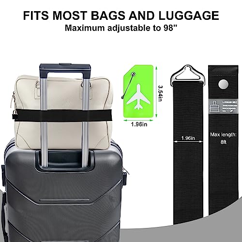 2-in-1 Travel Belt for Luggage in Black