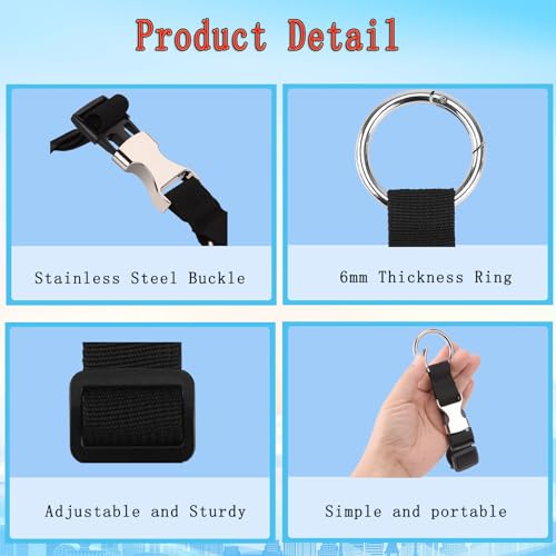 Aviation Carry-on Connector Strap Set, Black (2PCS)