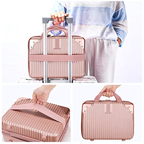 Portable ABS Makeup Case for Aviation - Rose Gold