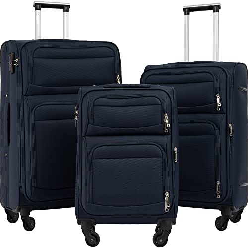 Lightweight Expandable 3-Piece Suitcase Set - Aviation