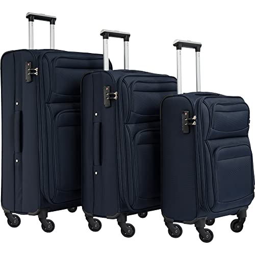 Lightweight Expandable 3-Piece Suitcase Set - Aviation