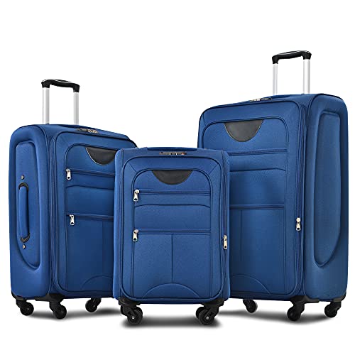 Merax Lightweight 3-Piece Aviation Luggage Set with Spinner