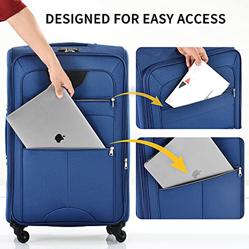 Merax Lightweight 3-Piece Aviation Luggage Set with Spinner